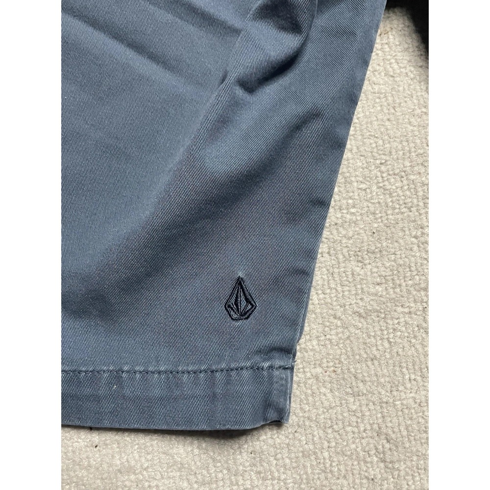 Volcom Shorts Mens Size 32 Blue Canvas Cotton Flat Front Skate Surf Chino - Picture 10 of 13
